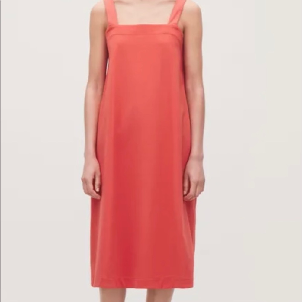 COS Flame Red Apron dress